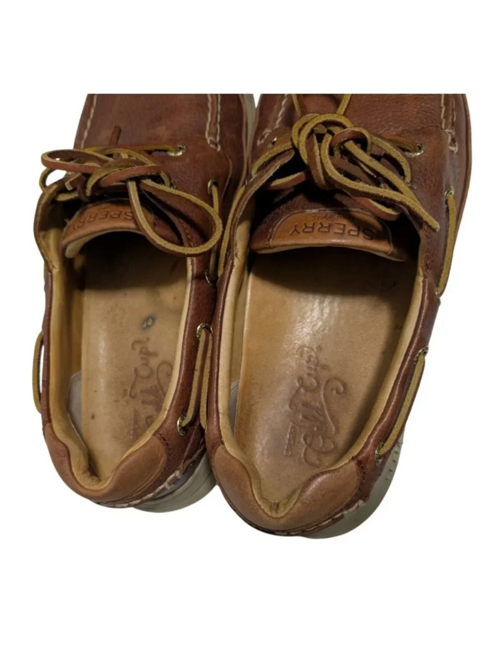 Sperry Gold Cup Authentic Original Boat Shoes Mens 11 Brown Leather 2-Eye Preppy
